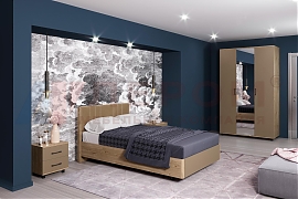 Спальня Грейс- композиция 2 корпус Гикори Джексон светлый, фасад Латте Матовый - мебель ЛЕРОМ во Владивостоке