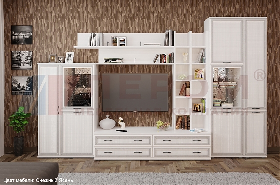 Гостиная Карина - композиция 5 Снежный Ясень - мебель ЛЕРОМ во Владивостоке