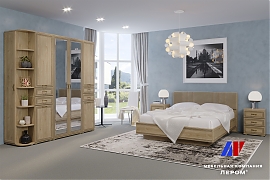 Спальня Карина - композиция 3 Гикори Джексон светлый+велюр - мебель ЛЕРОМ во Владивостоке