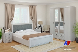 Спальня Карина - композиция 4 Снежный Ясень+велюр - мебель ЛЕРОМ во Владивостоке